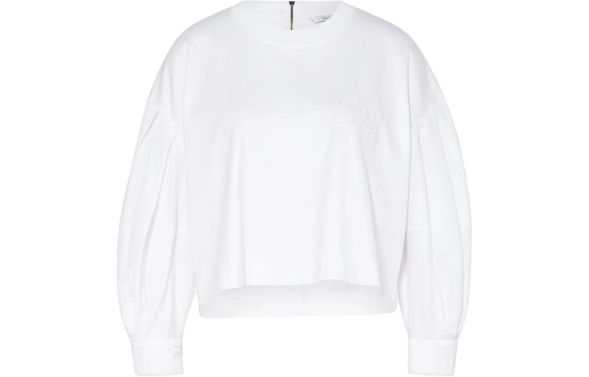 

МаксМара Белый свитер с объемными рукавами