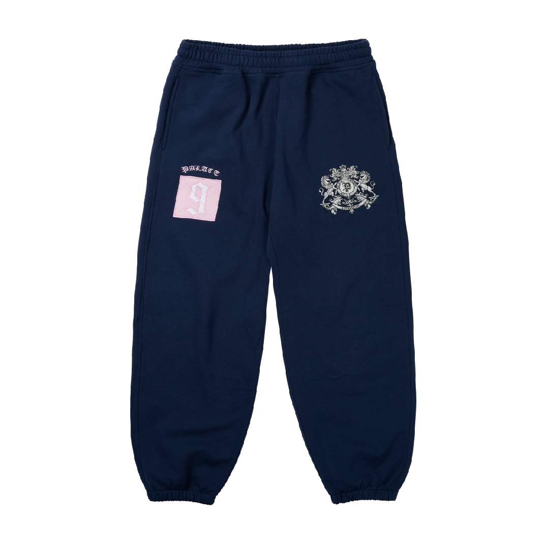 

FW25 CREST JOGGER Логотип Вязаные Спортивные Штаны Unisex PALACE, marine синий