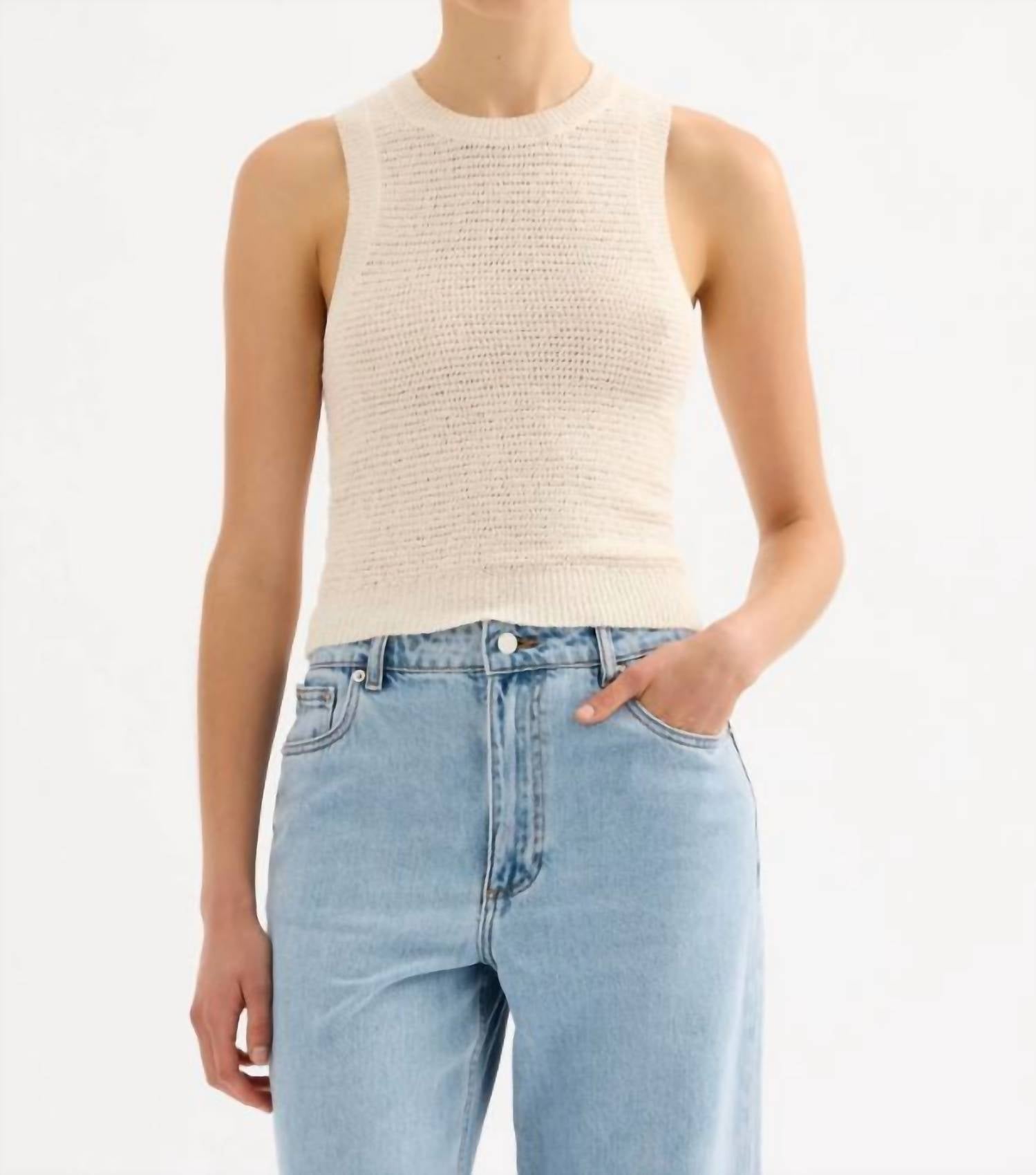 

Эмбер вязаный топ в кремовом цвете Nude Lucy