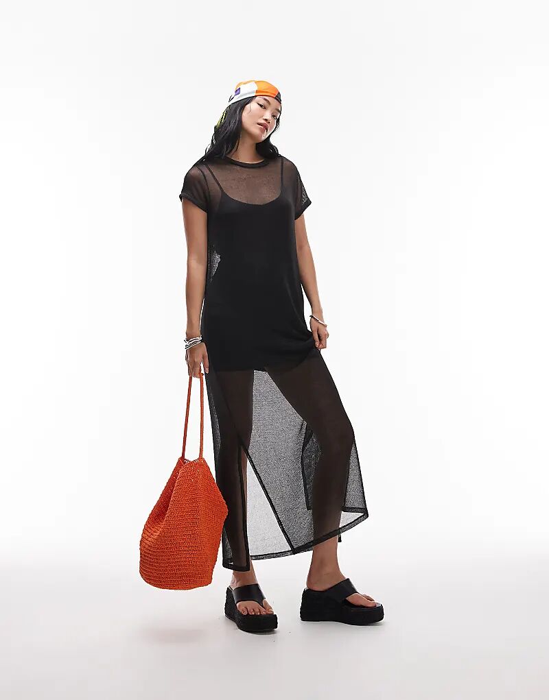 

Черное блестящее платье Allsaints thea