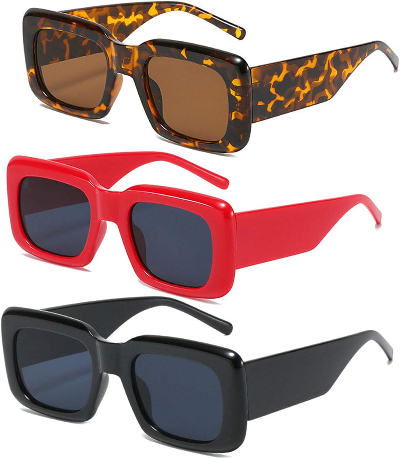 

Винтажные квадратные солнцезащитные очки COTIA для женщин и мужчин, модные, с широкими дужками, черные с красными линзами, ретро, ​​черные, зеркальные, Leopard&black&red