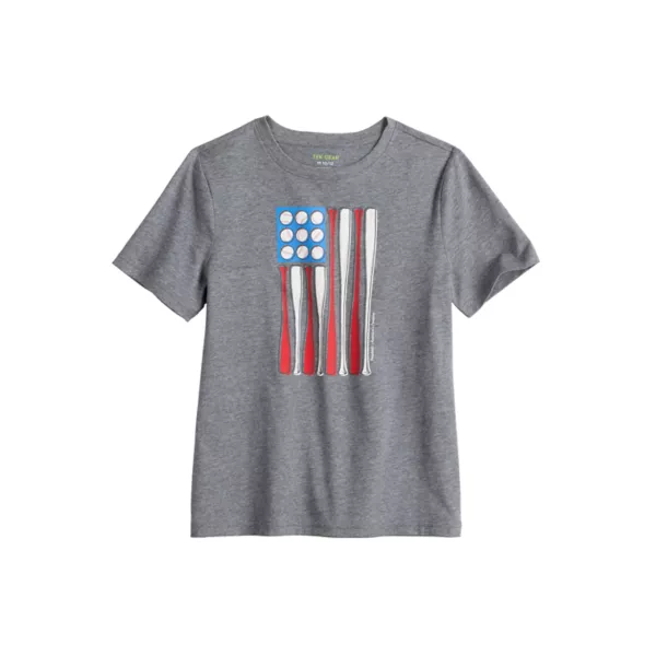 

Футболка с принтом для мальчиков 8-20 лет, обычная и свободная Tek Gear, цвет grey baseball