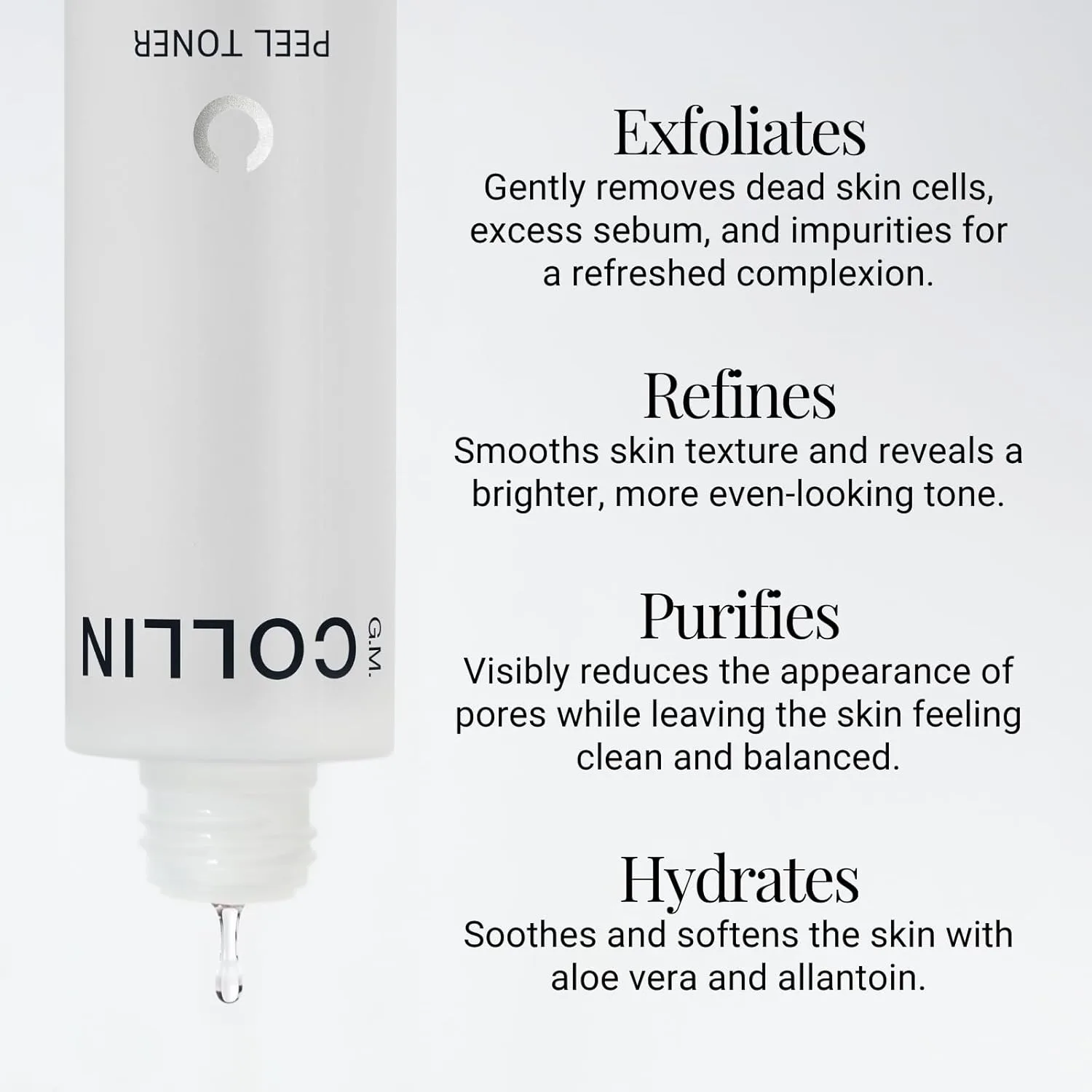 Тоник Gm Collin — G.M. Peel Toner Exfoliant, ежедневный с AHA BHA PHA, салициловая кислота для пор и — фото 2