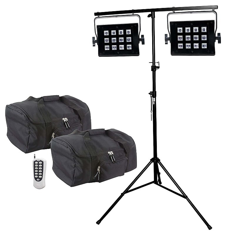 

Светодиодный прожектор American DJ ADJ UV Flood 36 Blacking 12X 3W LED Wash Light Pair + Stand + Cases