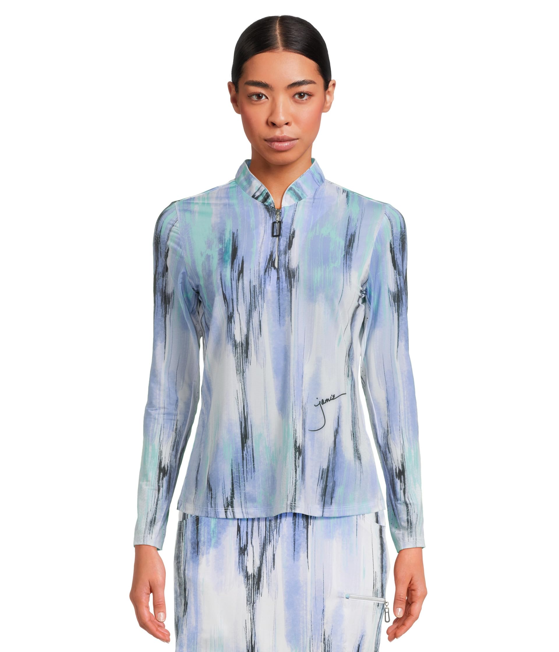 

Топ Jamie Sadock Sunsense Matrix Print Long, цвет Indigo