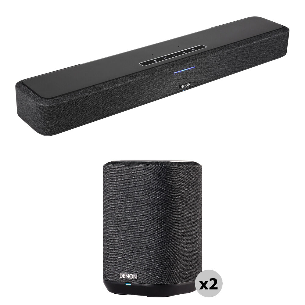 

Звуковая панель Denon Home Sound Bar SB550 и беспроводной комплект акустических систем Two Home 150 NV (черный/черный)