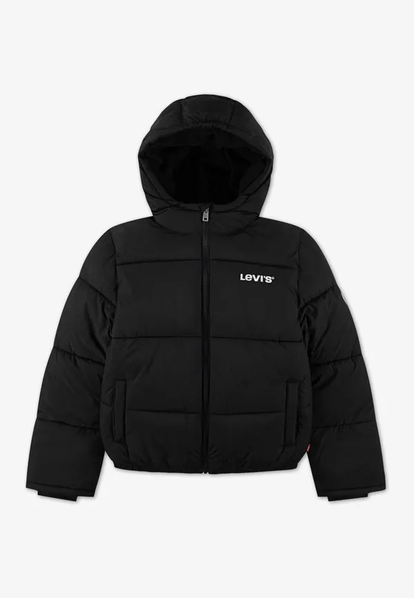 Пуховик с логотипом, эластичная зимняя куртка унисекс Levi'S, Black