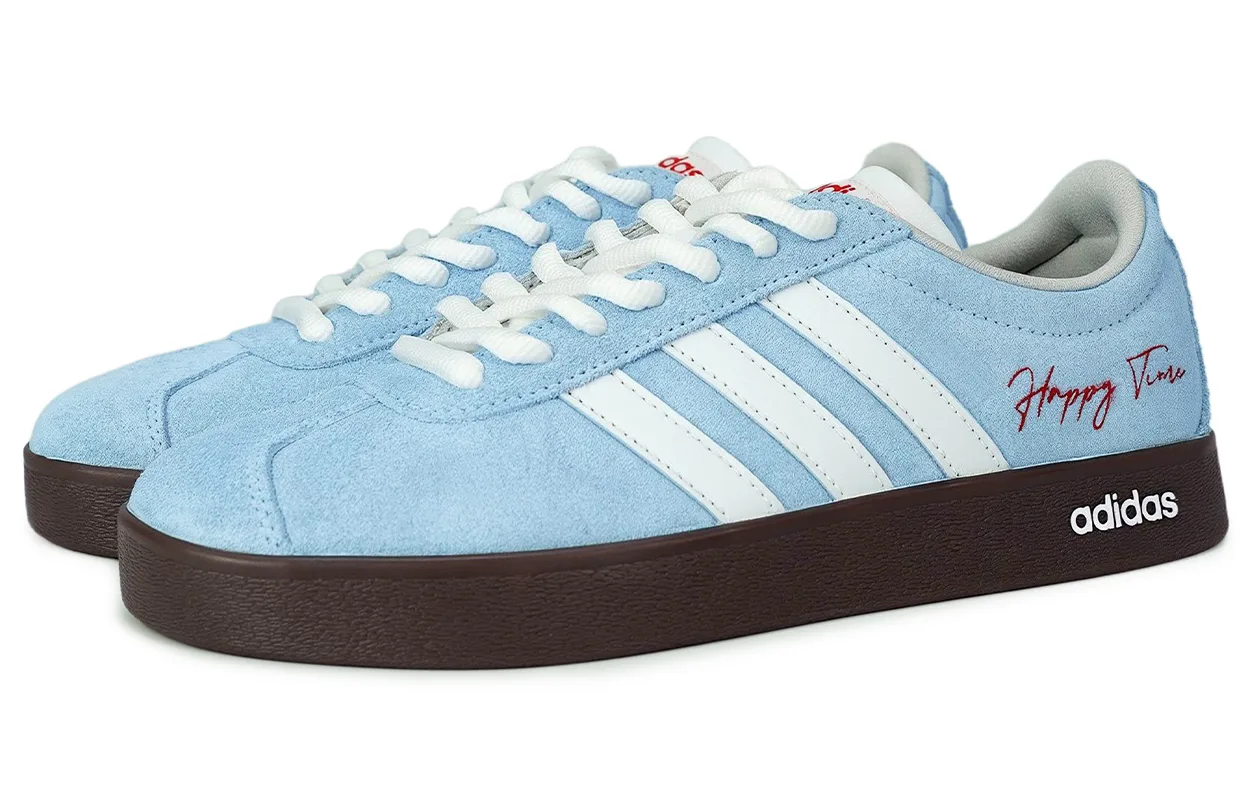 Adidas Vl Court Classic Slip Resistant легкие низкие немецкие армейские кроссовки Unisex Pure Blue — фото 4