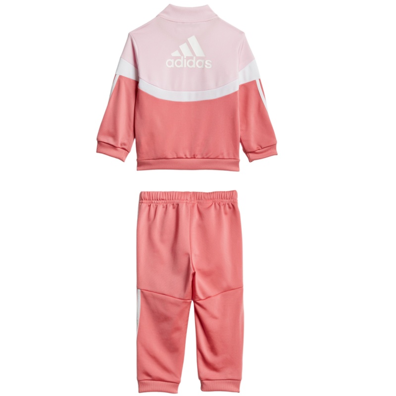 Повседневная спортивная одежда Misty Rose Red/Translucent Pink/White для младенцев и малышей Adidas — фото 3