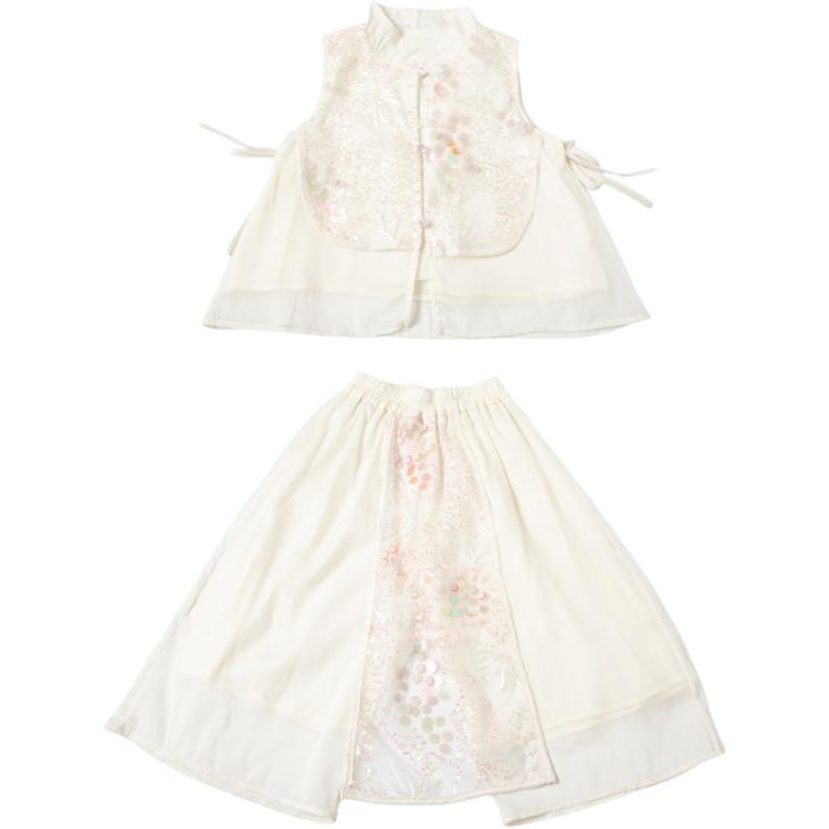 

Детский двухкомпонентный комплект с юбкой и круглым вырезом, средней длины PROTECTCAMEL, белый