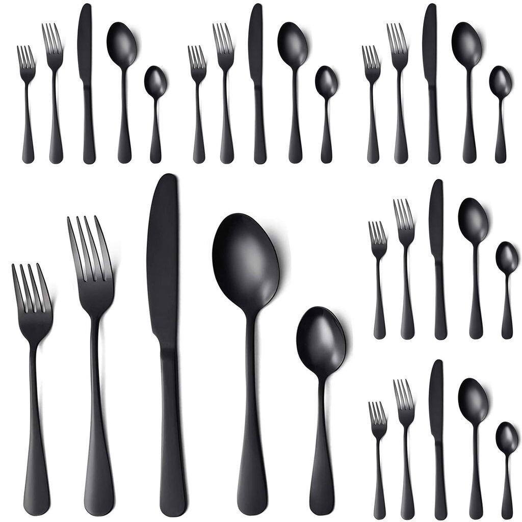 

Набор столовых приборов, набор ножей, вилок, ложек, столовые приборы из 30 предметов на 6 человек, набор столовых приборов, включая нож, вилку, ложку, столовые приборы из нержавеющей стали, можно мыть в посудомоечной машине minhgoring