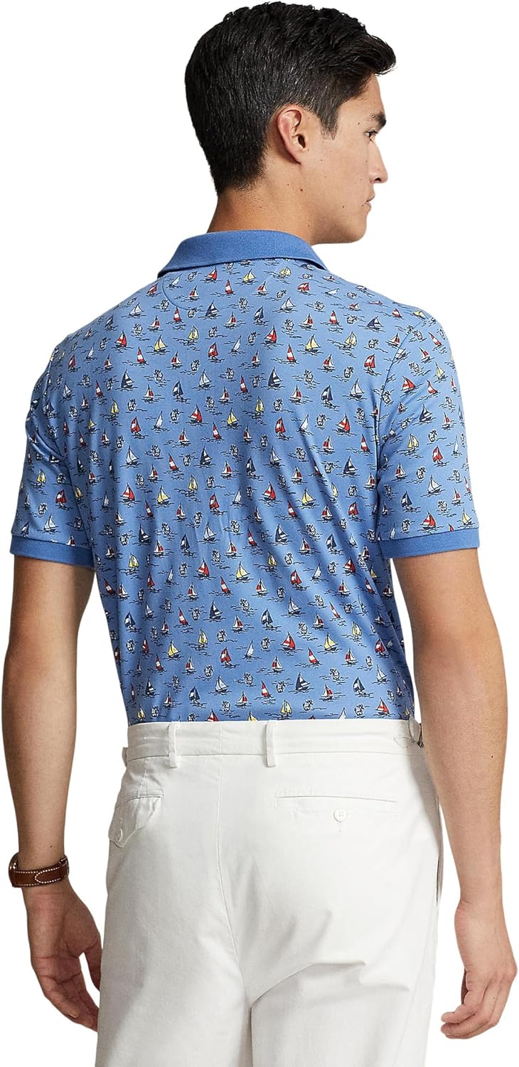 POLO RALPH LAUREN Мужская футболка в классическом крое с полосками, High Tide Convo Ne Blue — фото 2
