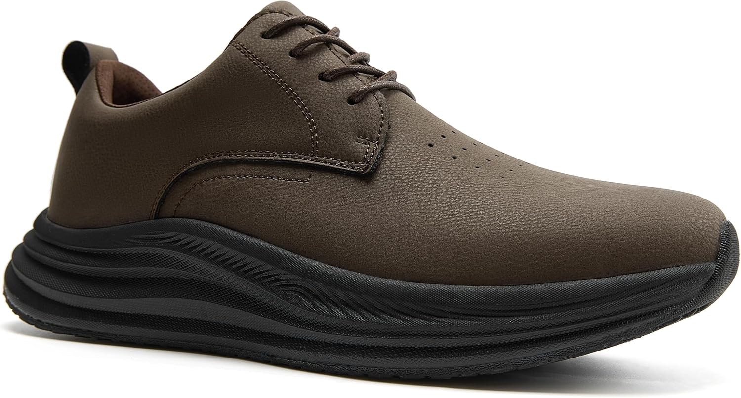 

Мужские ортопедические широкие прогулочные классические туфли - поддержка свода стопы, фасциит подошвы Orthocomfoot, коричневый