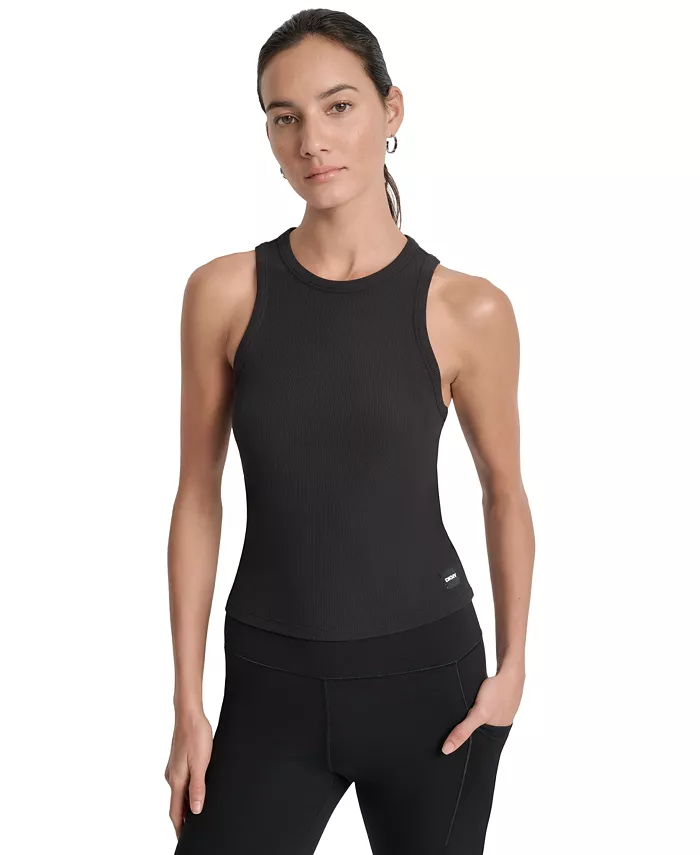 

Женский спортивный топ с высоким воротом Hudson Ribbed DKNY, черный