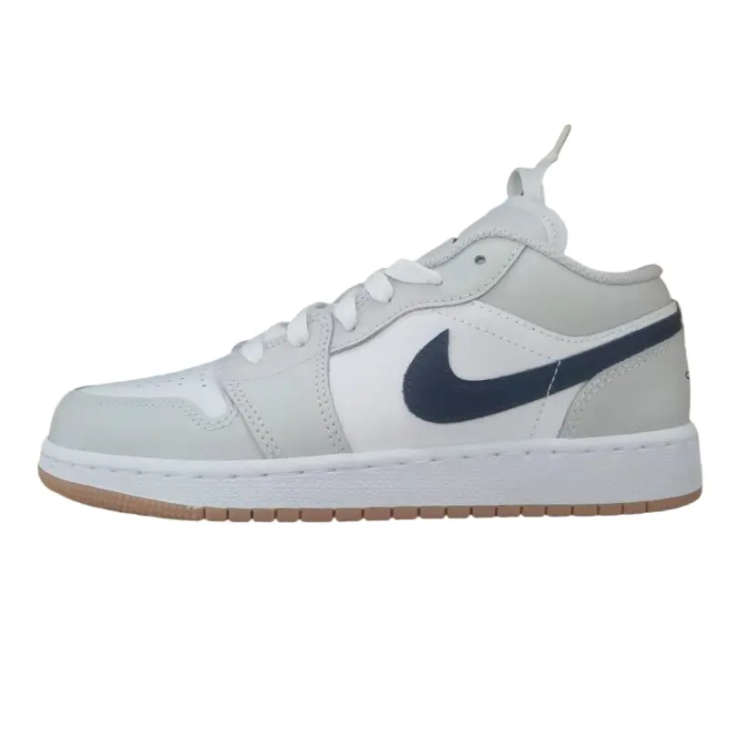 Jordan Детские баскетбольные кроссовки Air 1 низкие White/Gray противоскользящие износостойкие — фото 3