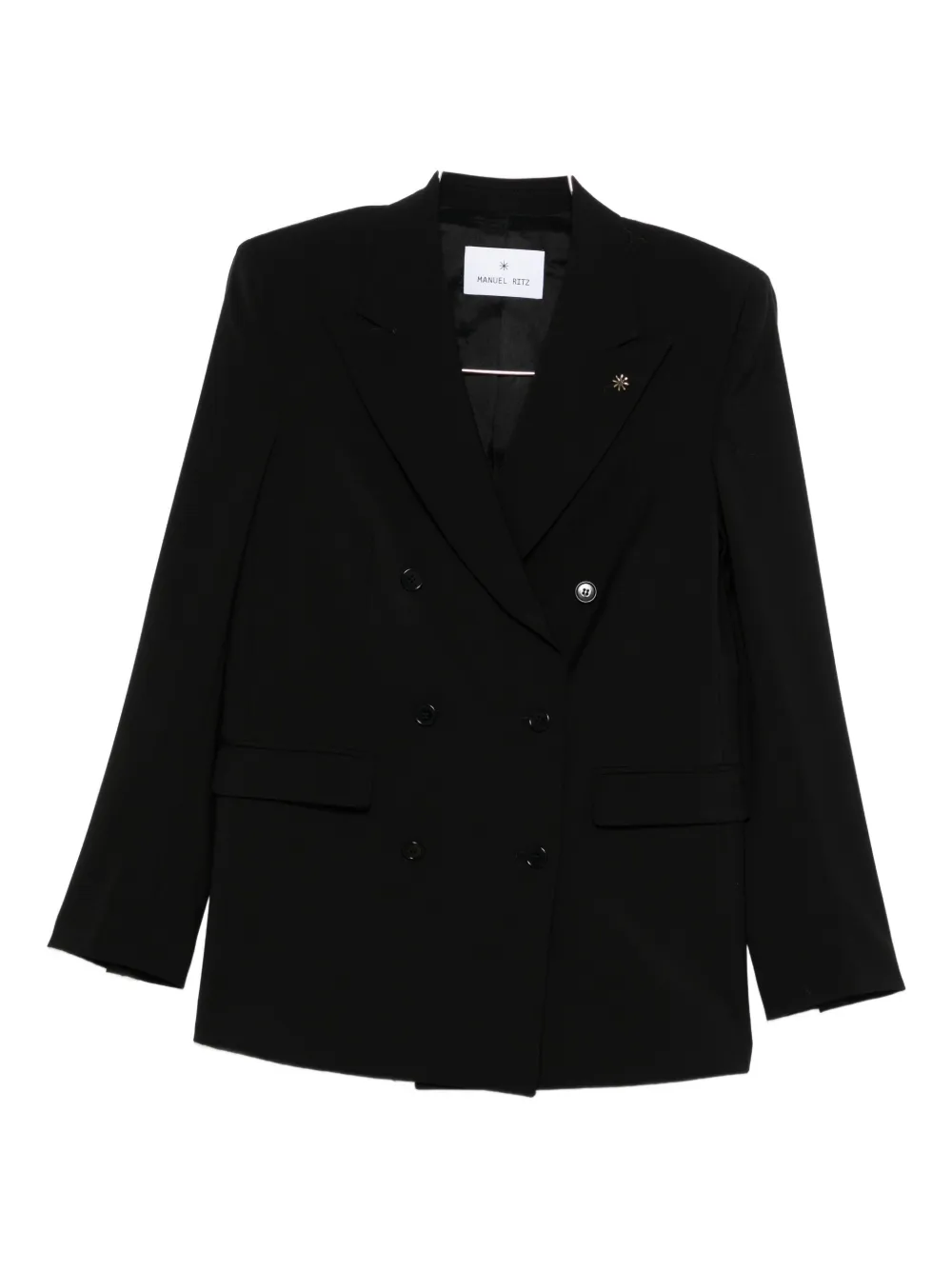 

Двубортный пиджак из шерсти Manuel Ritz, черный