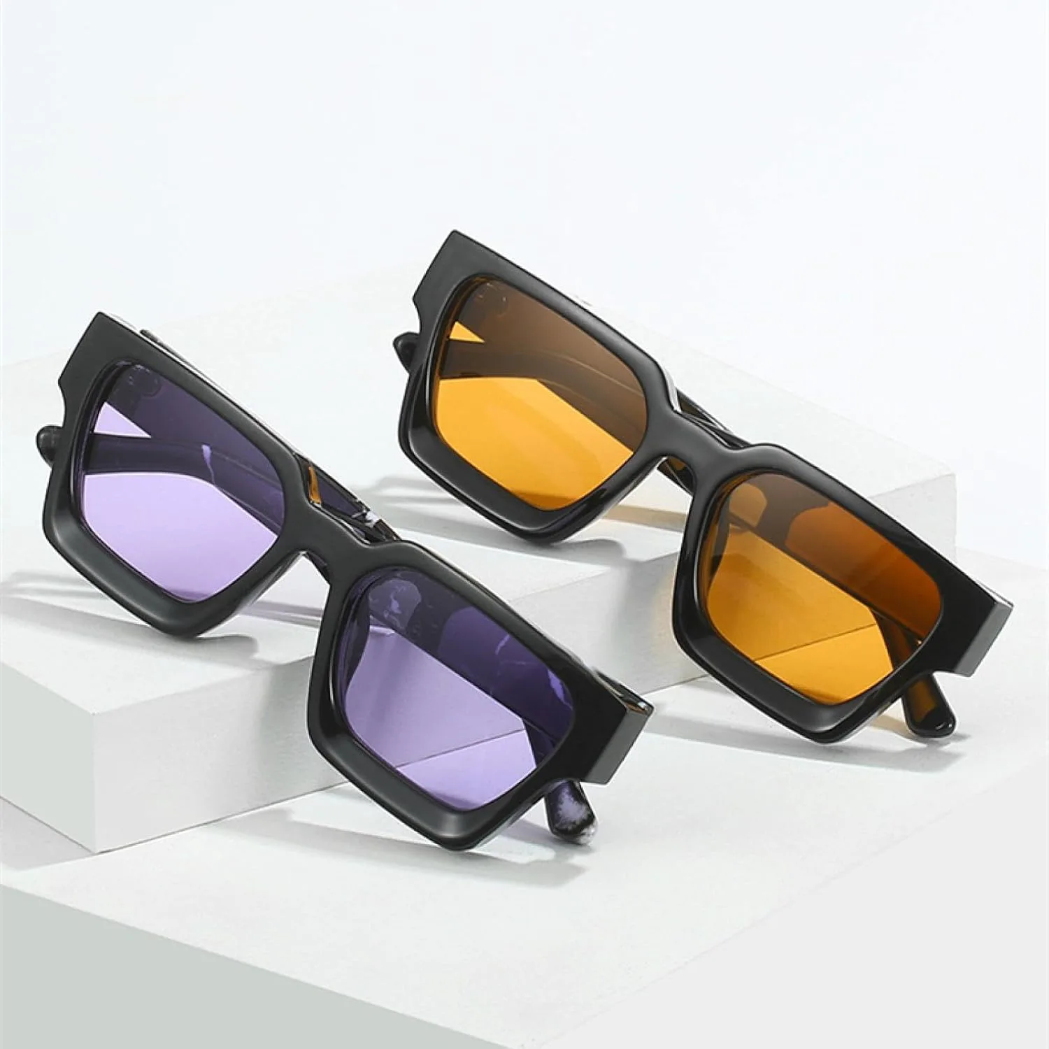 

Роскошные солнцезащитные очки для женщин, прозрачные линзы с градиентом «океан», ретро-стиль, защита от УФ-излучения UV400, леопардовый принт UATXTAU, Black Orange