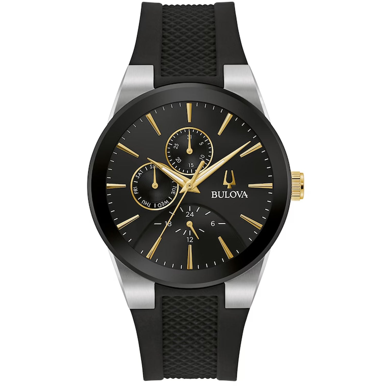 

Женские часы Bulova Quadra с черным циферблатом