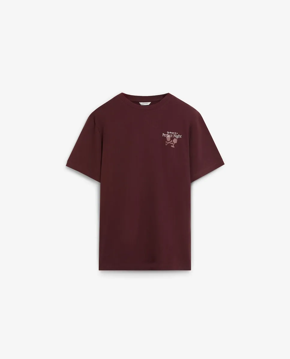 

Мужская футболка с коротким рукавом из хлопка Scalpers, бордовый