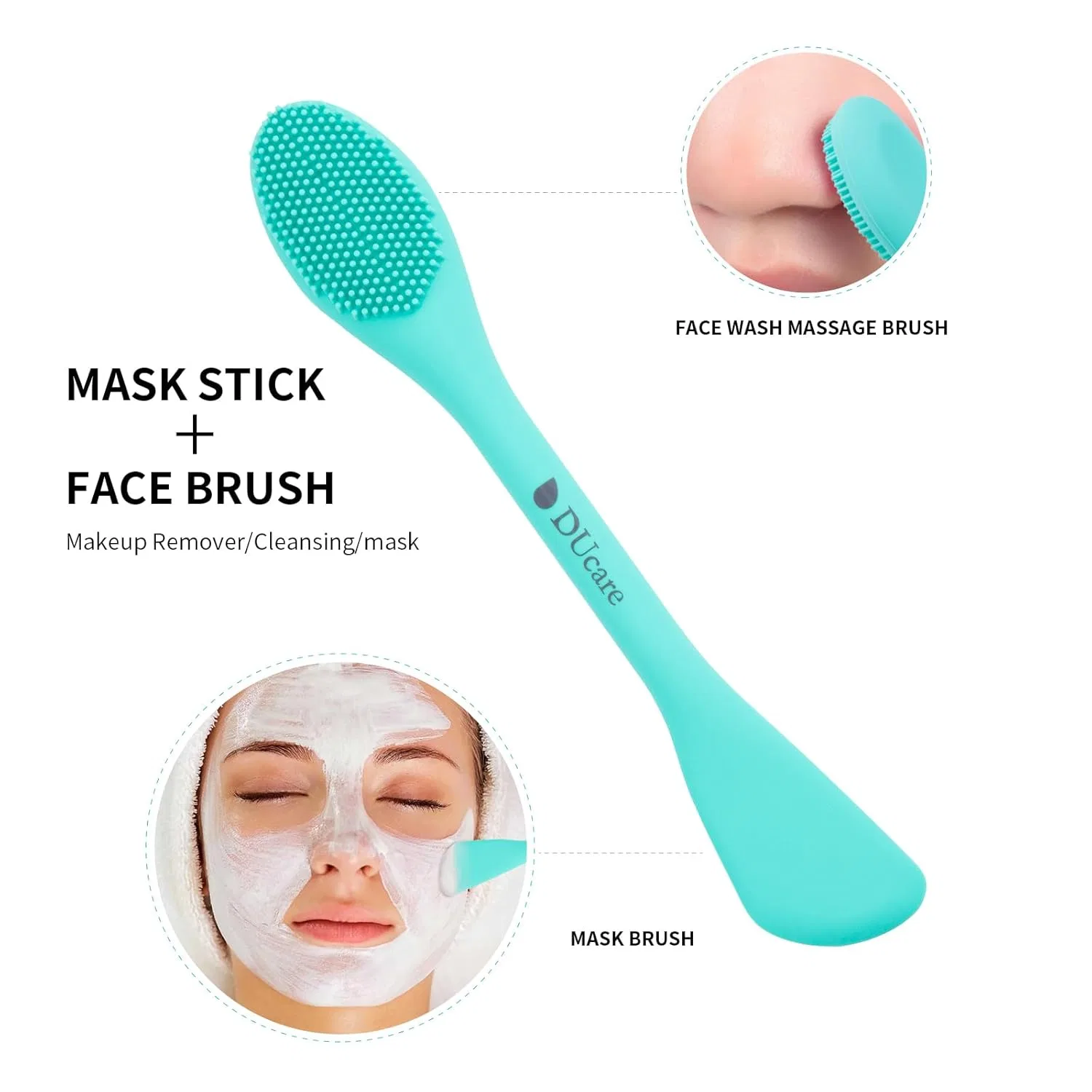 Силиконовая кисть DUcare 4-в-1 для масок и очищения лица Ducare, 4-In-1 Face Mask Brush — фото 3