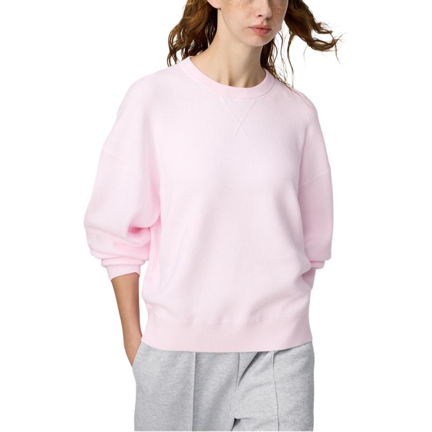 

UNIQLO Трикотажный свитер женский Pastel Pink с круглым вырезом Moderate