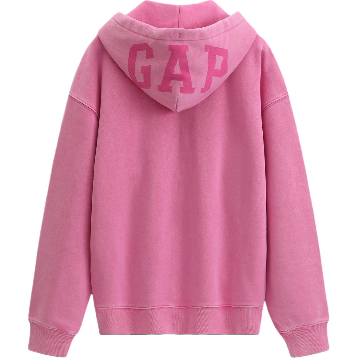 Толстовка унисекс с капюшоном, кардиган средней толщины GAP, фуксия — фото 4