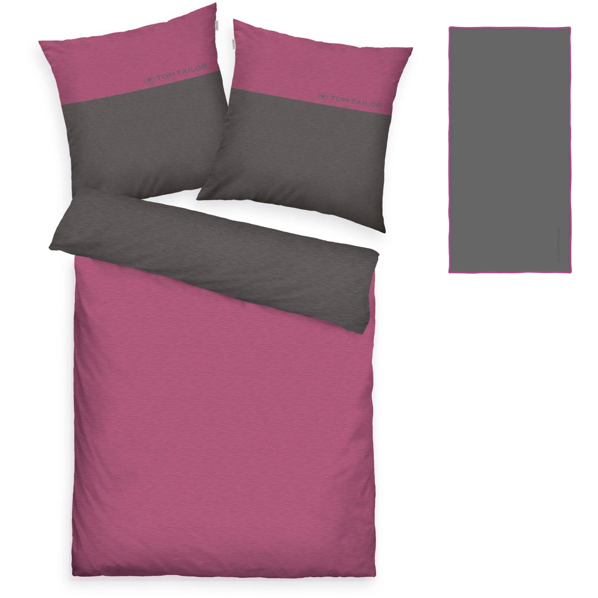 

Постельное белье двустороннее Tom Tailor Home Генри, beere-anthrazit