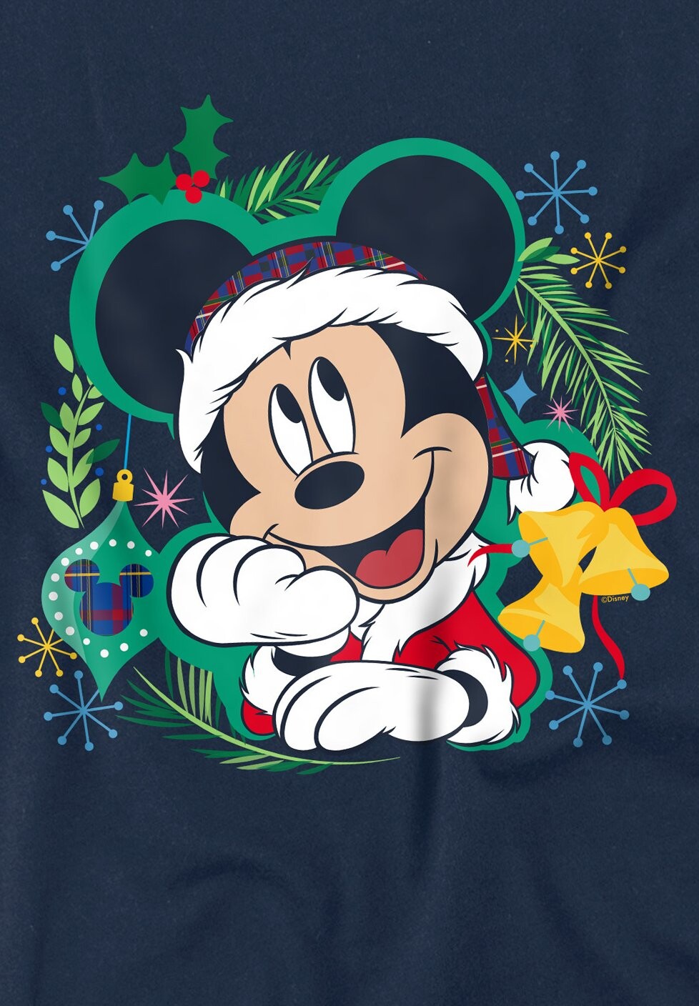 

Футболка с принтом MICKEY MOUSE CHRISTMAS WREATH Disney, темно-синий