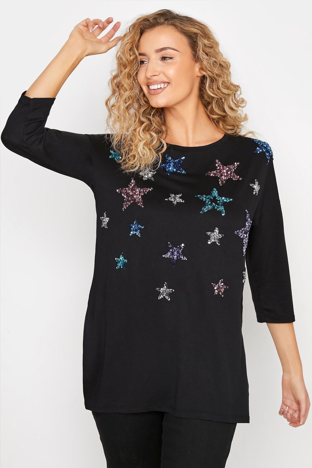 

Топ со звездой из пайеток Long Tall Sally, черный
