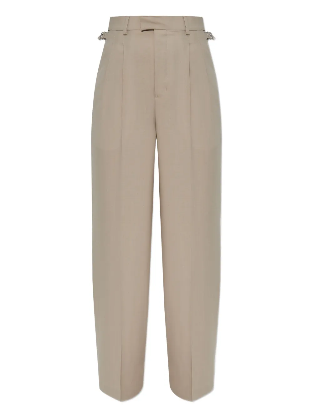 

Плиссированные брюки с застежкой на пряжку AMI Paris, нейтральный