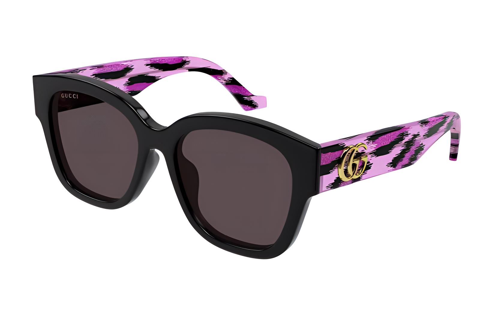 

GUCCI Солнечные очки с круглой оправой для низкой переносицы, Black