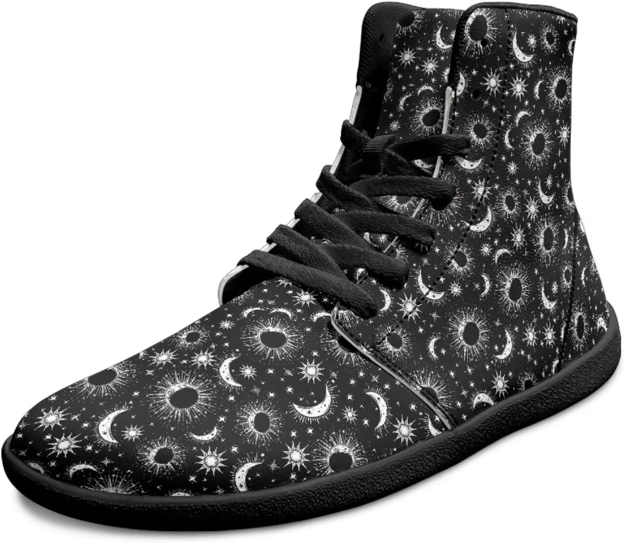 

Мужские высокие кроссовки Galaxy Print с широким носком, шнуровкой, противоскользящей подошвой для тренировок и бега Xixirimido, Star Moon