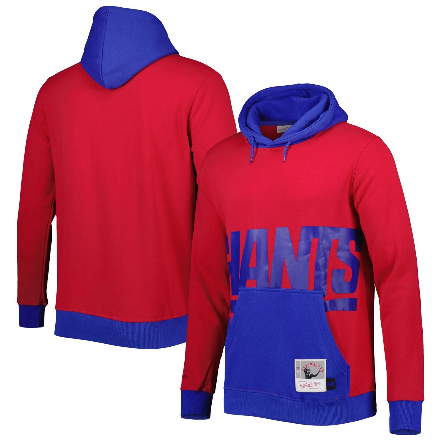 

Мужской пуловер с капюшоном Mitchell & Ness Red New York Giants Big Face 5.0