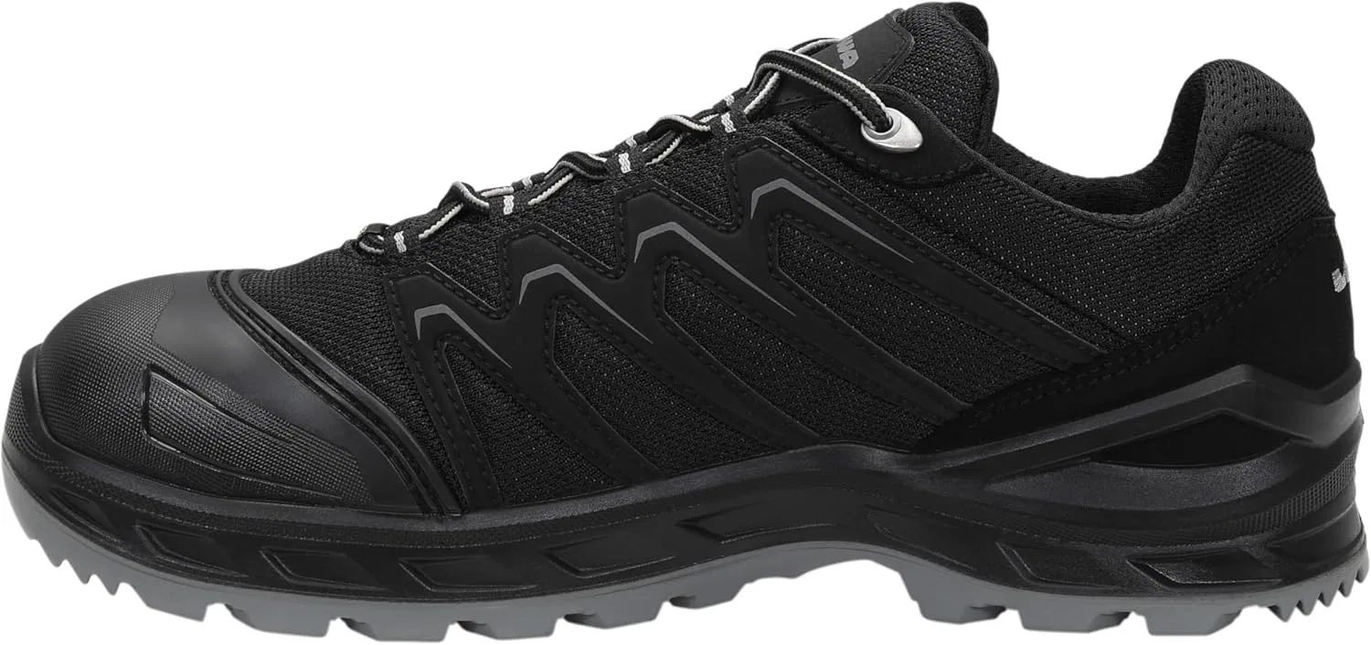 ELTEN Рабочие защитные ботинки LOWA Larrox Work GTX Black-Grey Lo S3 CI, женские и мужские, текстильные, со стальным защитным носком, легкие, спортивные — фото 3
