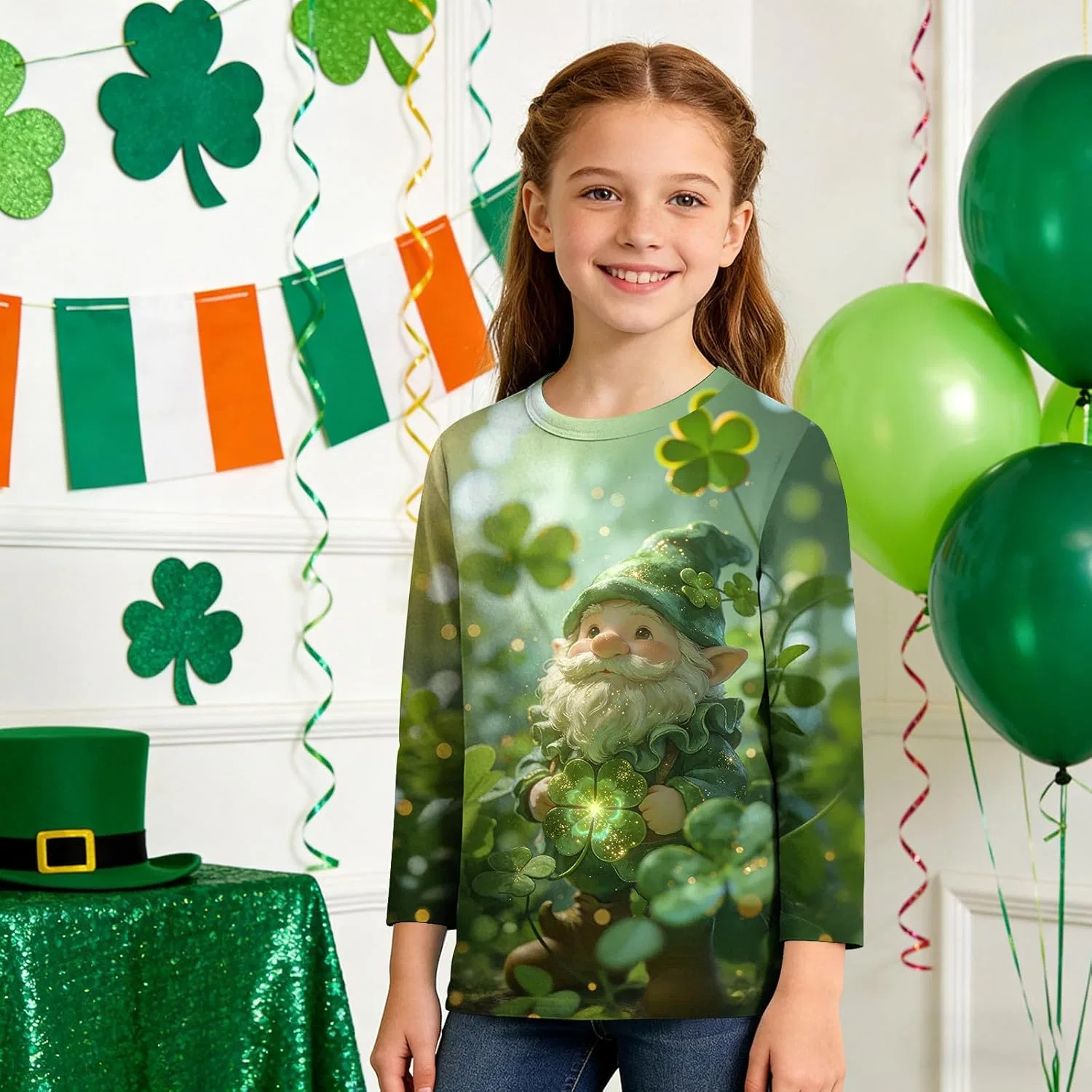 Футболка с принтом Shamrock, Zzalalana, мультиколор 12, 3-12 лет — фото 2
