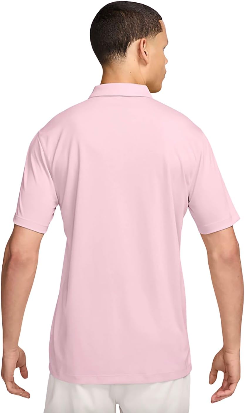 Мужская рубашка-поло для гольфа Nike с коротким рукавом и свободным кроем Core Dri-FIT, Pink Foam/Black — фото 2