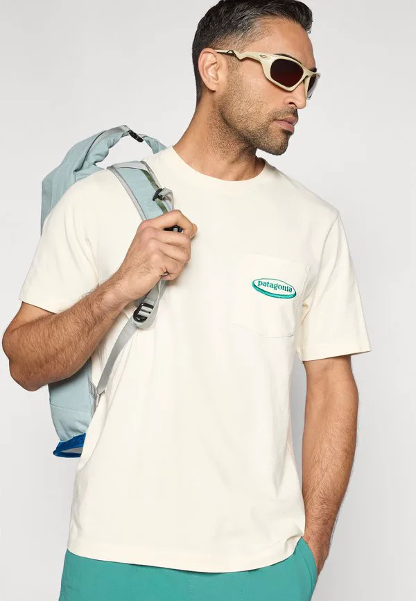95 овальный логотип карманная футболка базовая футболка Patagonia, Undyed Natural — фото 4