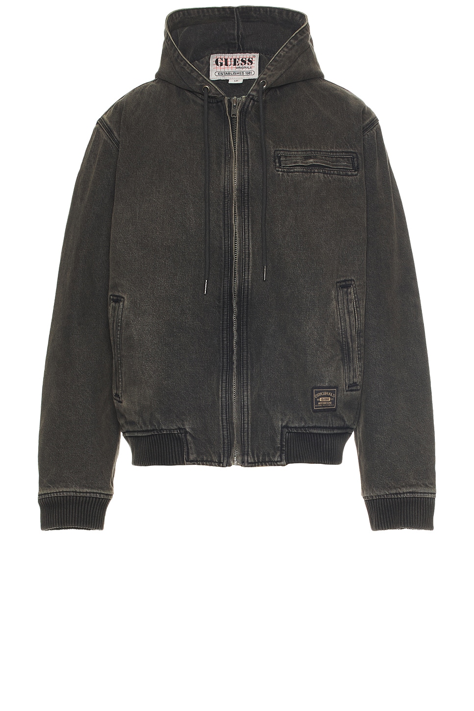 

Джинсовый худи Guess Originals, sanded black wash