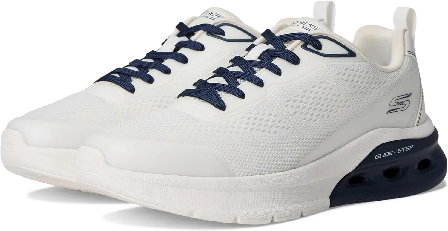 Мужские кроссовки Skechers Bobs Glide Step Arc Waves 2.0-Class Rank, White Navy — фото 2
