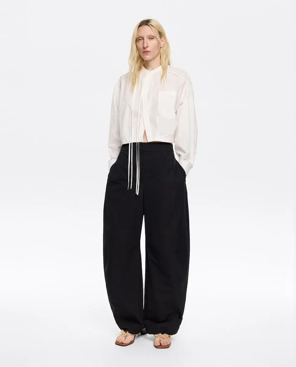 

Женские широкие брюки-бочки черного цвета Bimba y Lola, черный