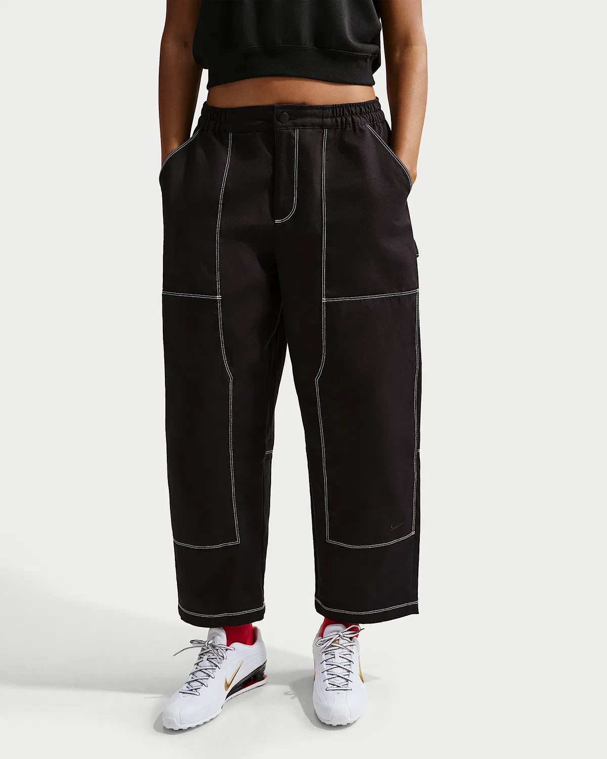 Женские свободные карго-штаны с низкой посадкой Nike Sportswear, Black/Black Oxidized/Black — фото 2