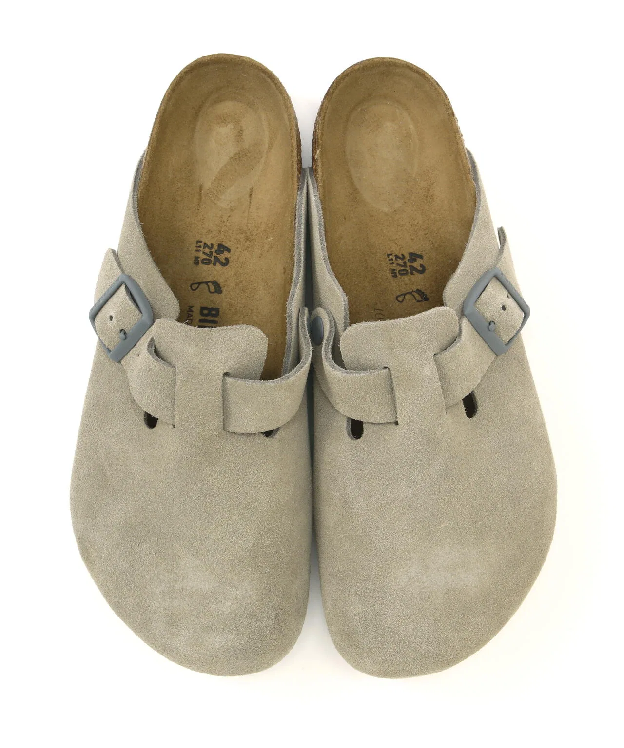 Мужские замшевые сабо Birkenstock Boston коричневые — фото 3