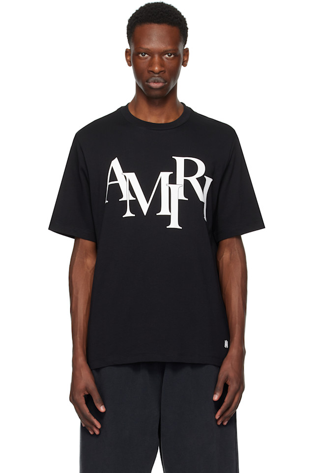 

Футболка Amiri с асимметричным логотипом Amiri, черный