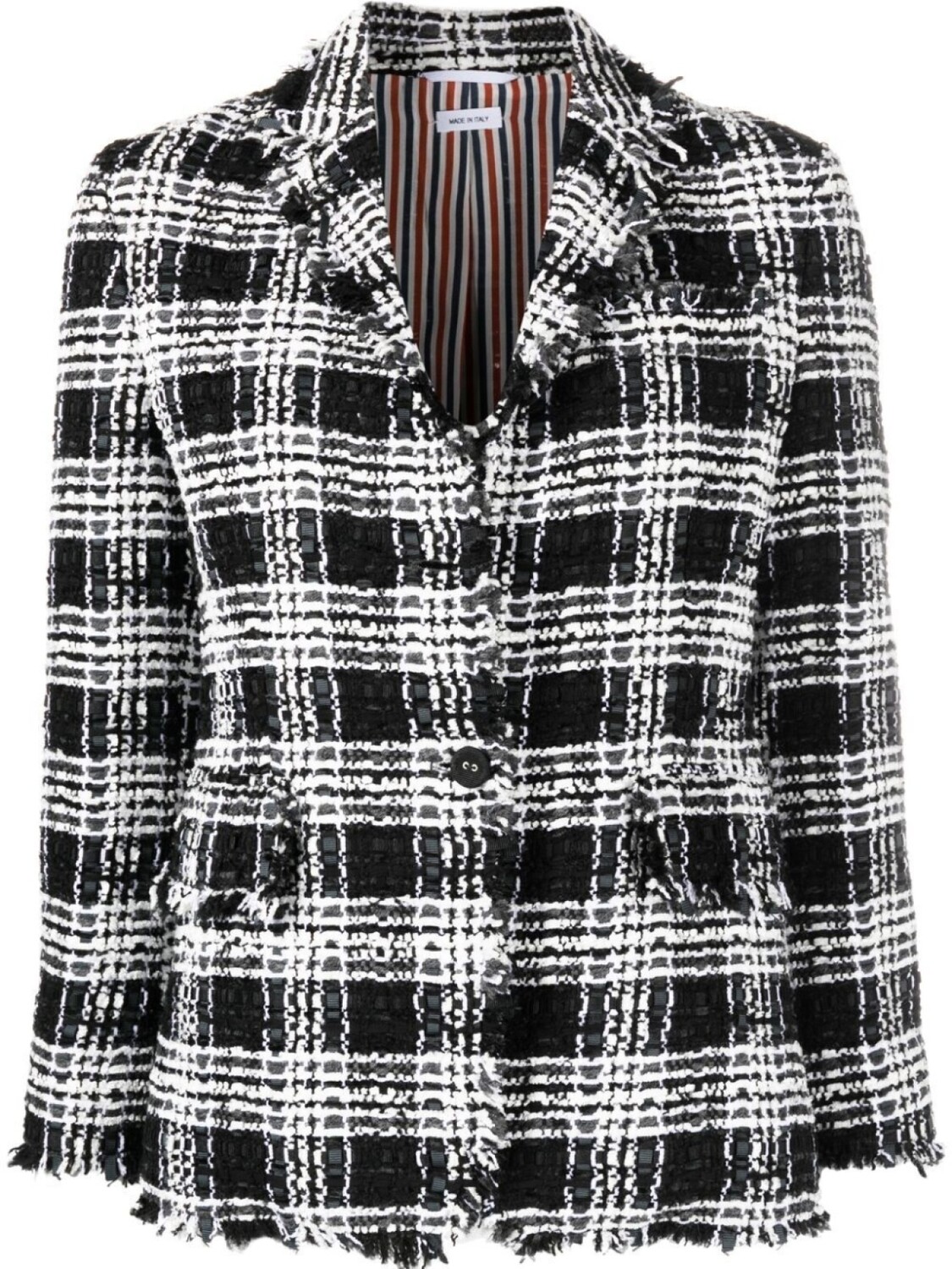 

Твидовый жакет в клетку Thom Browne, черный