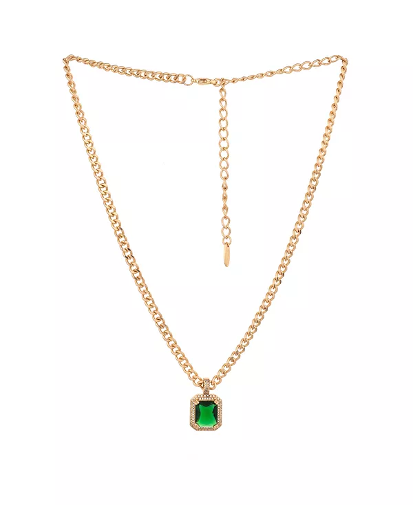 

Ожерелье с подвеской из изумруда, покрытое 18-каратным золотом Ettika, green