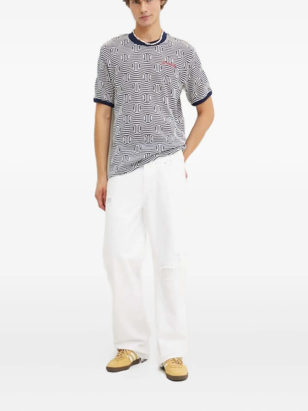 

Джинсы с потертым логотипом Desigual, белый