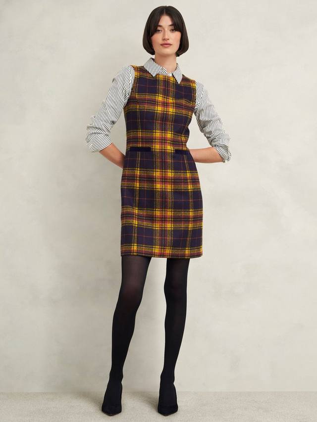 

Платье-сарафан из чистой шерсти margot tartan Hobbs, разноцветный