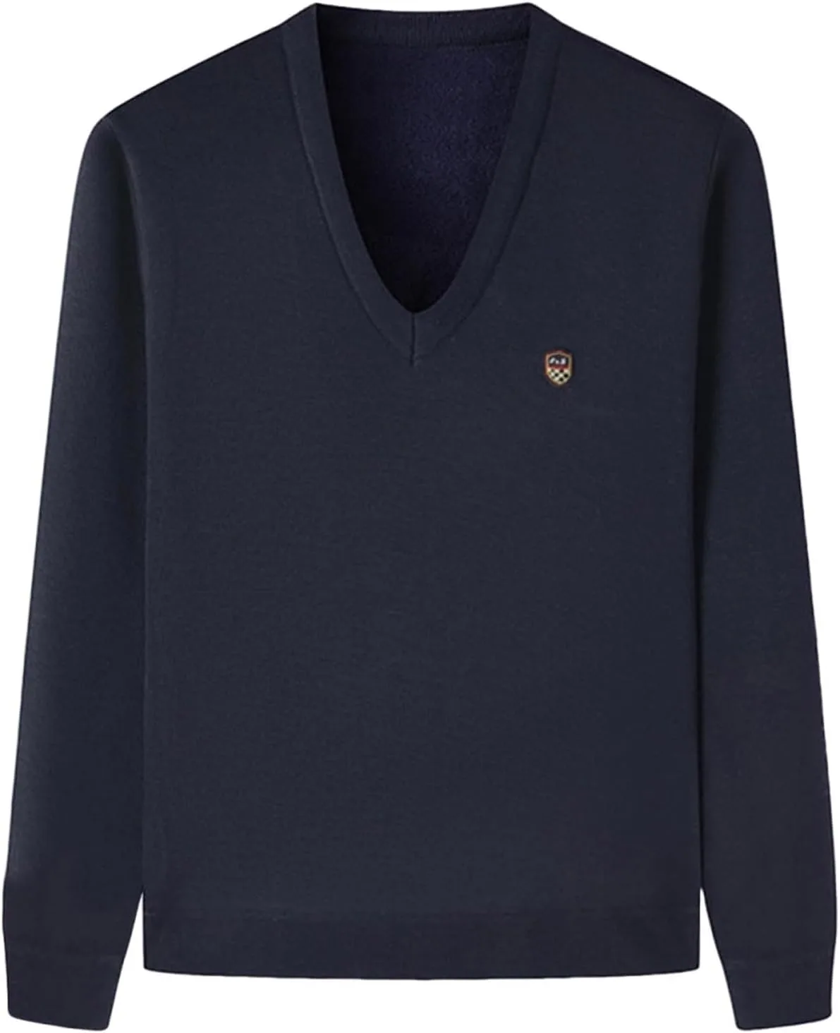 

Мужской свитер V-образным вырезом однотонный флис