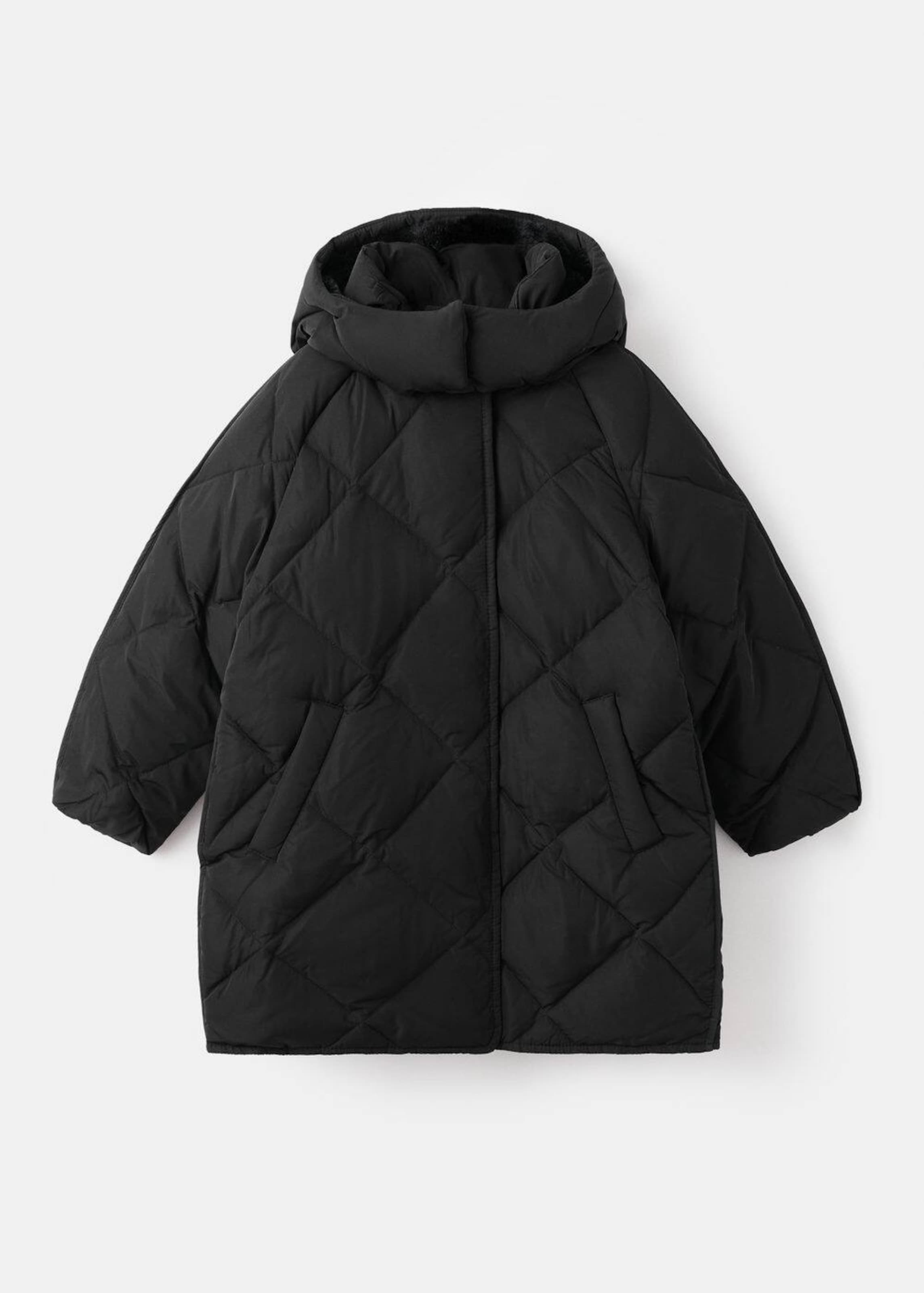 MANGO KIDS Зимняя куртка 'Anorak Pia' в черном цвете — фото 2