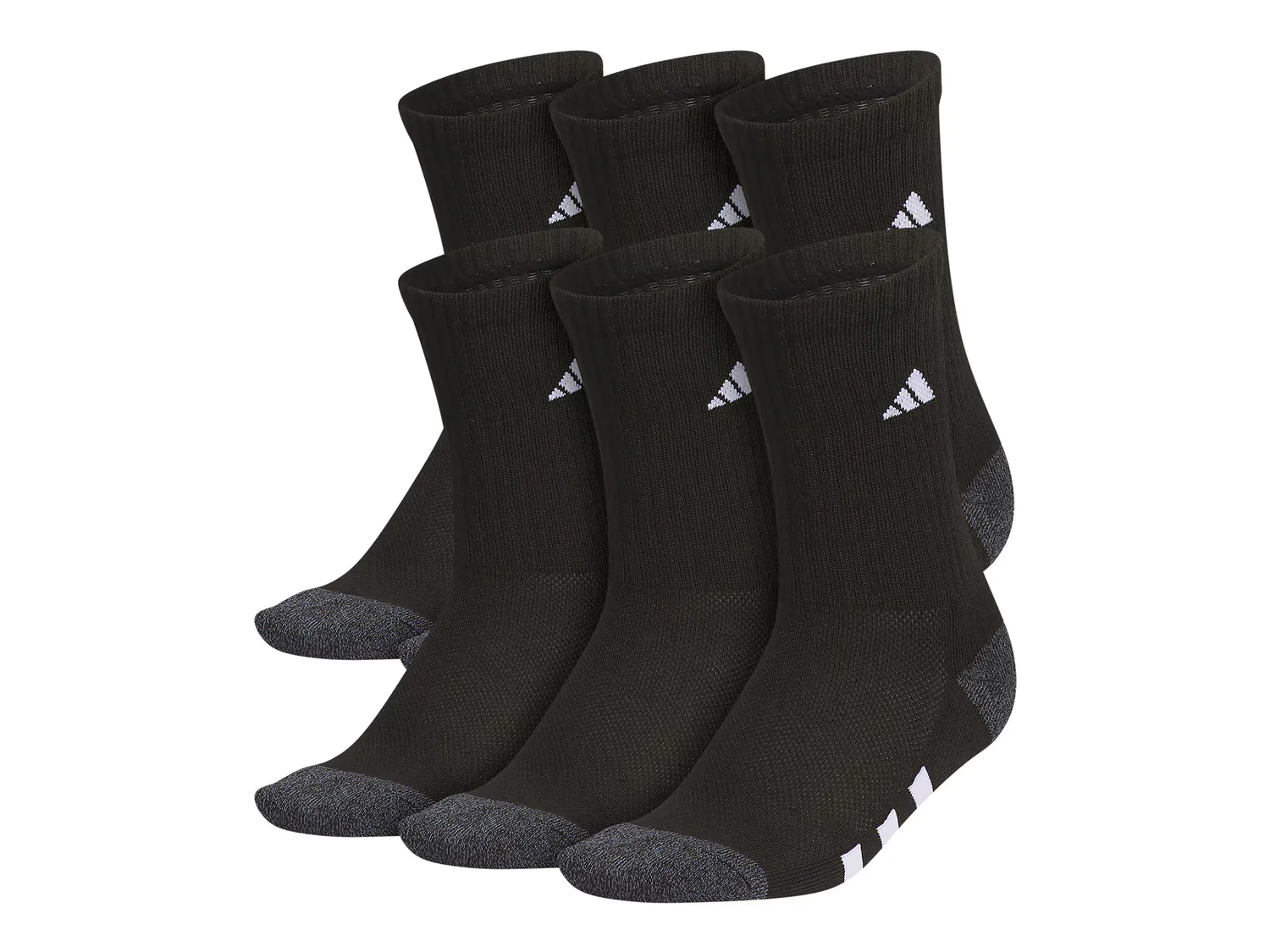 

Носки Athletic Cushioned Kids' Crew Socks - 6 Pack Adidas, черно-белый